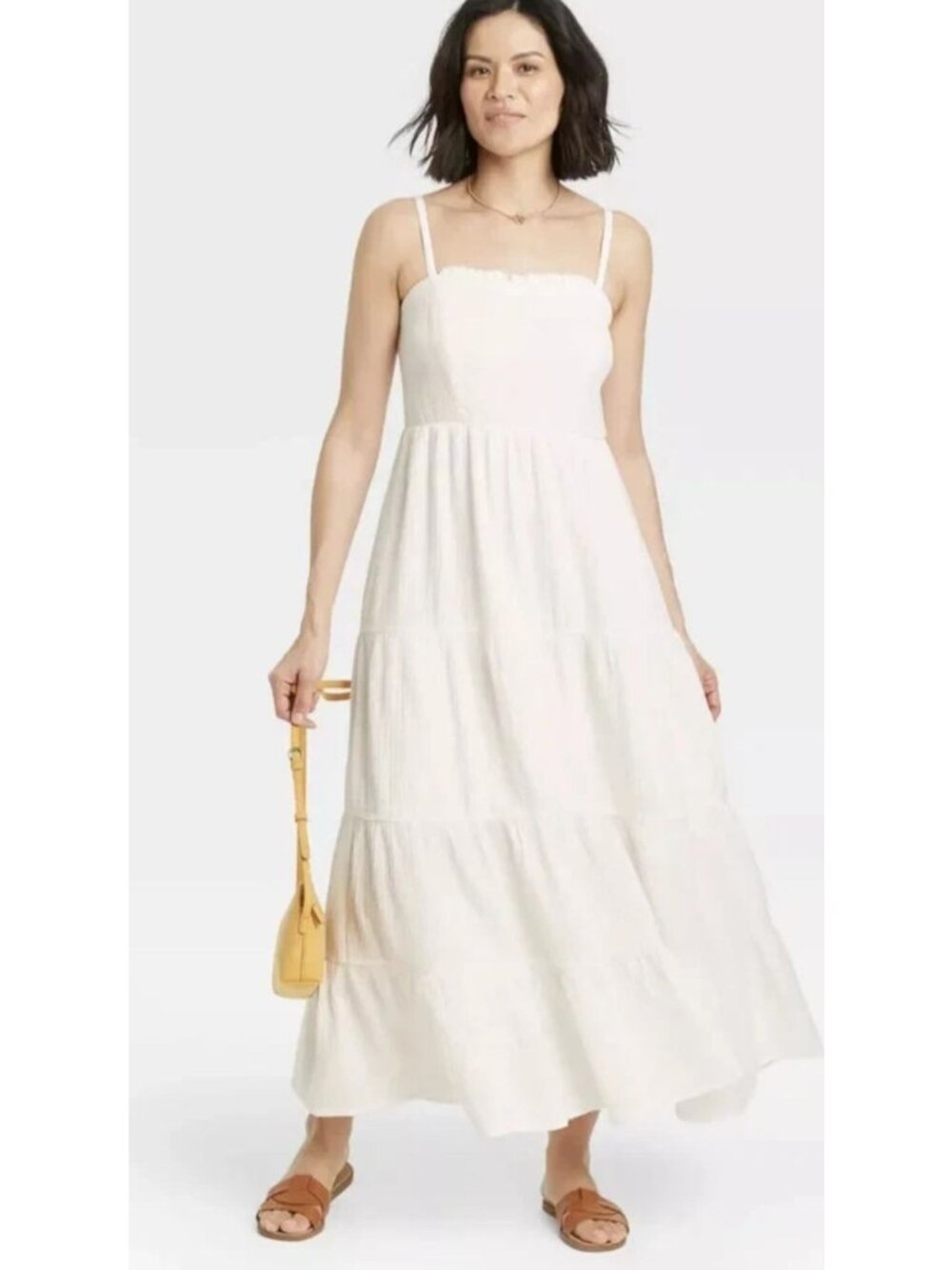 Knox Rose White Tiered Maxi Dress XS Lightweight Summer Coastal Boho Beachy Reso